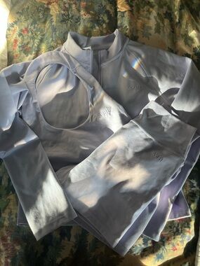 AYBL Lavender Activewear Set - Top, Sports Bra, Shorts